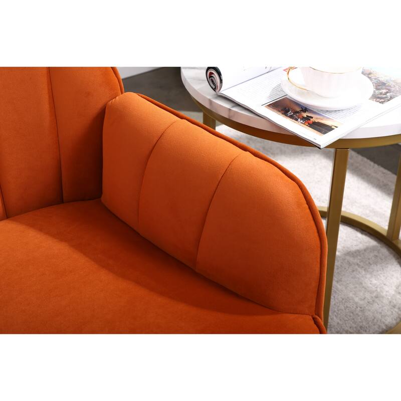 Orange Velvet Dining Chair Club Chair Barrel Chair Side Chair