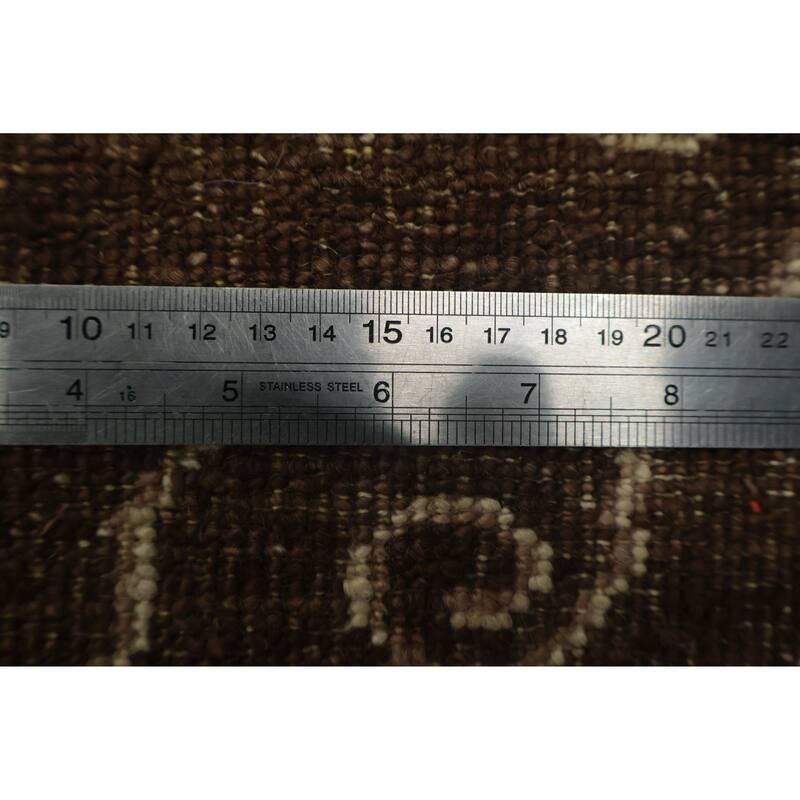 Hand Knotted Oriental 100% Wool Carpet Modern All-Over Brown Art & Craft Area Rug - 8' 1'' X 5' 7''