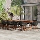 preview thumbnail 8 of 20, Amazonia Myers FSC Certified Wood 11pc Outdoor Dining Patio Set Black Armchairs - Dark Wood