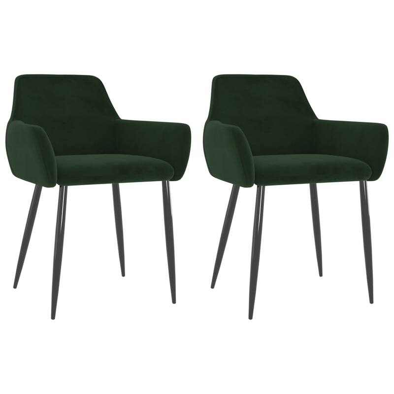 vidaXL Dining Chairs Upholstered Chair with Metal Legs for Living Room Velvet - 22" x 22" x 30.7" - Dark gray