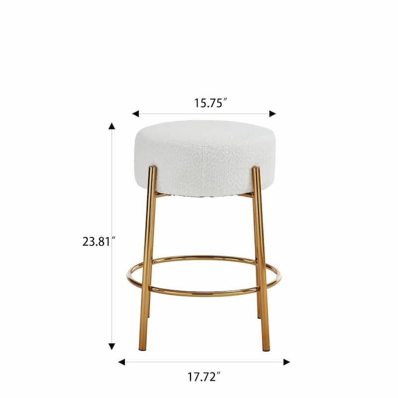 Set of 2 Contemporary Round Bar Stools - 24" Height, Ideal for Kitchens, Coffee Shops, and Bars