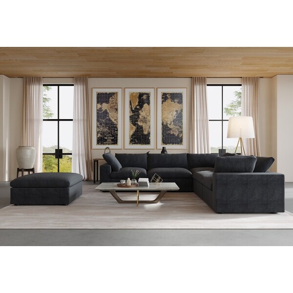 Cloud Modular Sectional Sofa, 6 Seater Corner Sofa with