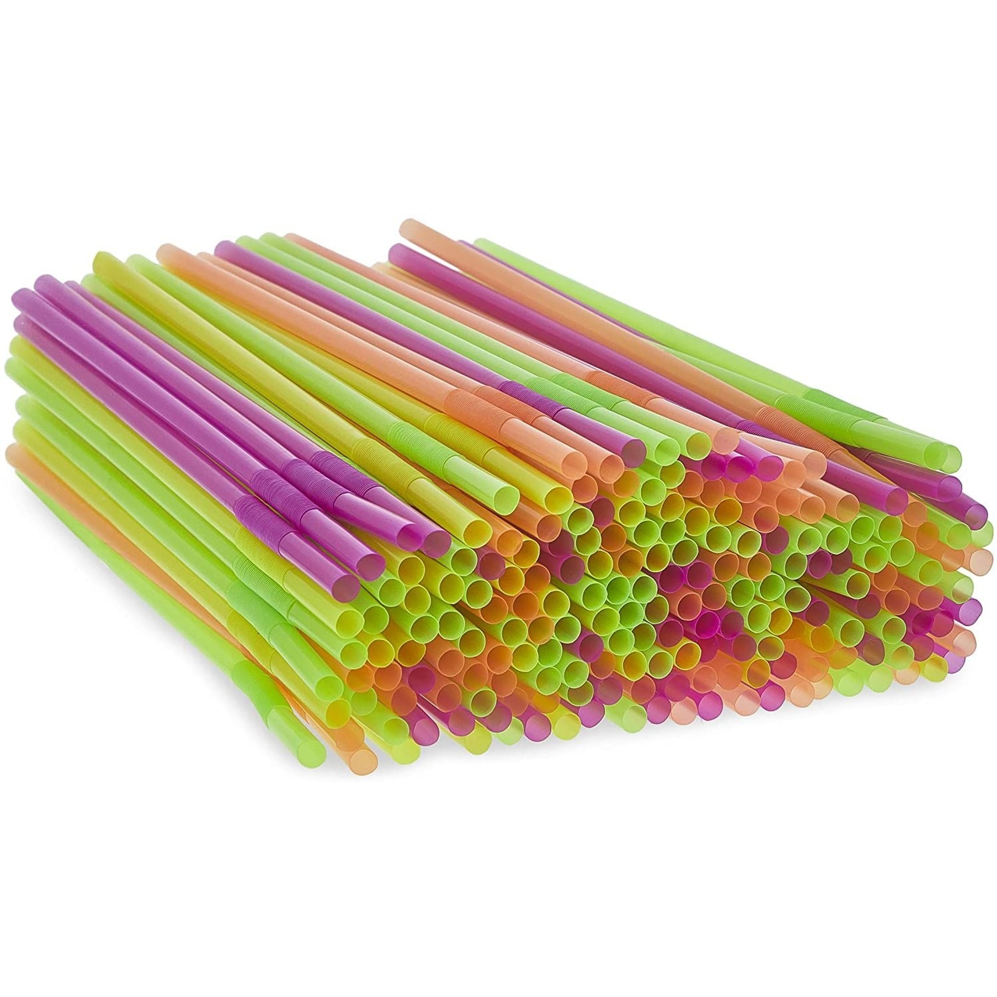 200 Pack Plastic Extra Long Straws for Birthday Party, 13 Inch Disposable  Drinking Straws for Cocktails, Coffee (4 Rainbow Colors)