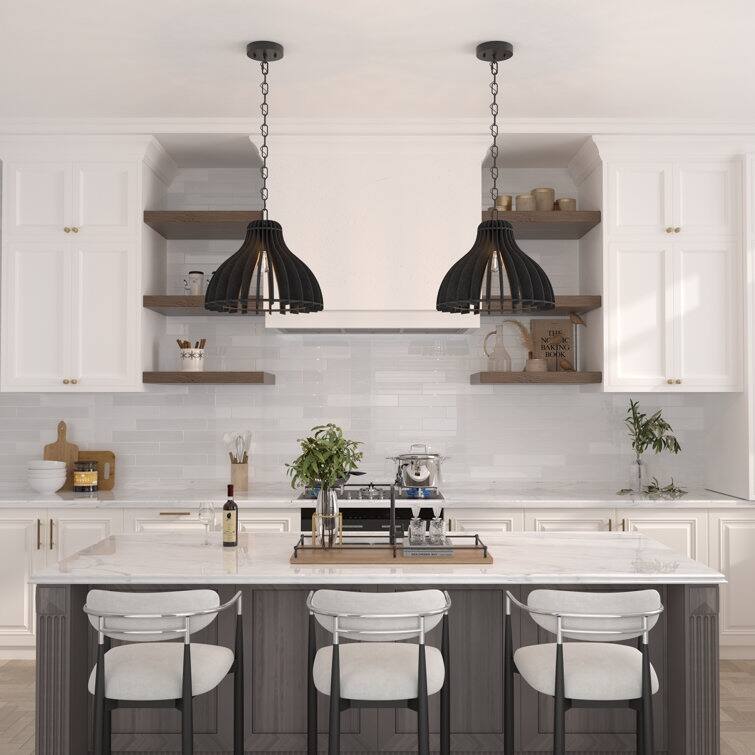 Acroma 1 - Light Kitchen Island Pendant with Felt lampshade - 1-light