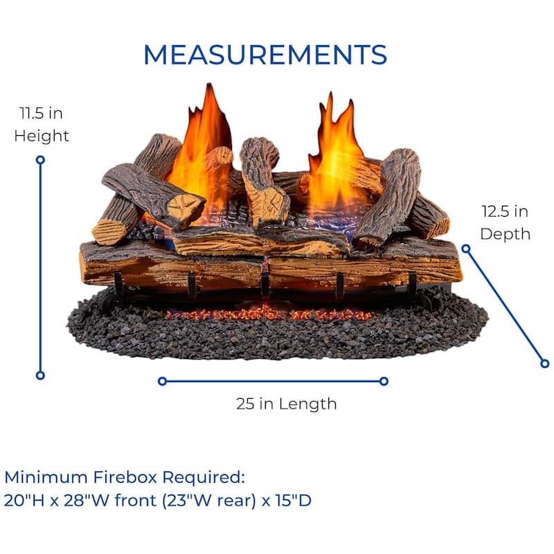 Duluth Forge DLS-24T 24" 33,000 BTU Vent Free Dual Fuel Log Set