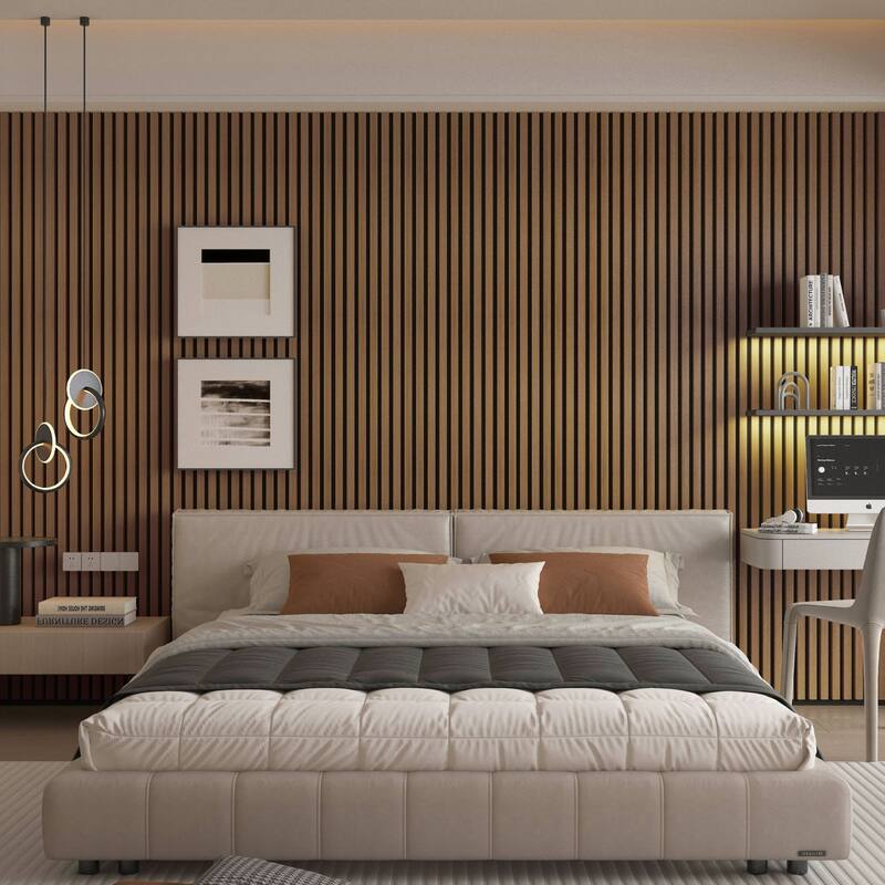 Art3d 7.9 X 107in Slat Acoustic Wall Panels,3D Fluted Sound Absorbing Panel, 4pcs - N/A