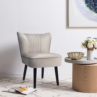 Costway Set of 2 Armless Accent Chair Upholstered Leisure Chair Single - 23'' x 27.5'' x 30''