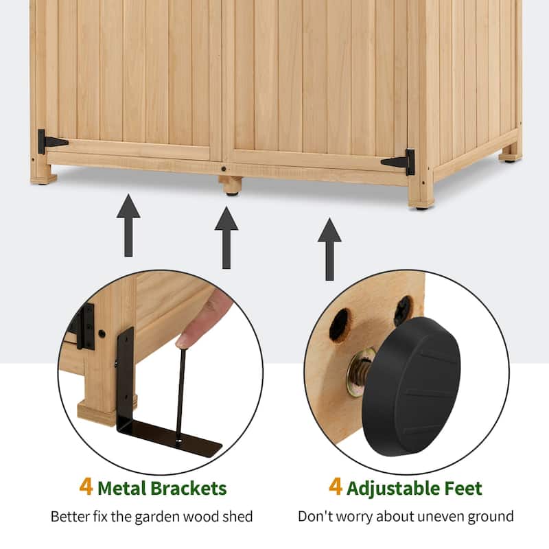 MCombo Large Outdoor Storage Cabinet Shed with Lock (46.9" x 22.4" x 66") , Wooden 1911 - 46.9" x 22.4" x 66"