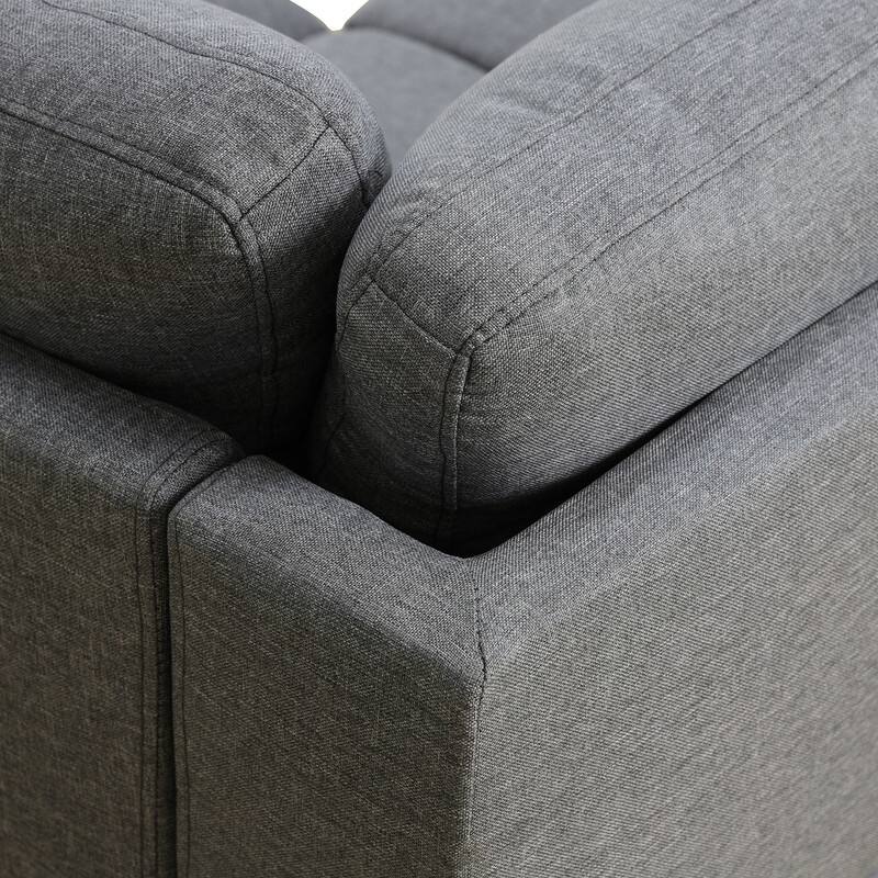 Modular Living Room Sectional with Storage Ottoman and Flip-Top Console, Black or Gray