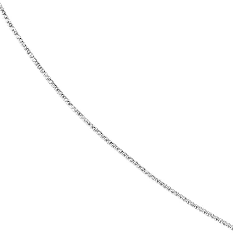 Curata 925 Sterling Silver Rhodium Plated 1.2mm Round Franco Chain Necklace (Lobster)