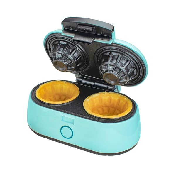 slide 2 of 3, Brentwood TS-1402BL Double Waffle Bowl Maker, Blue