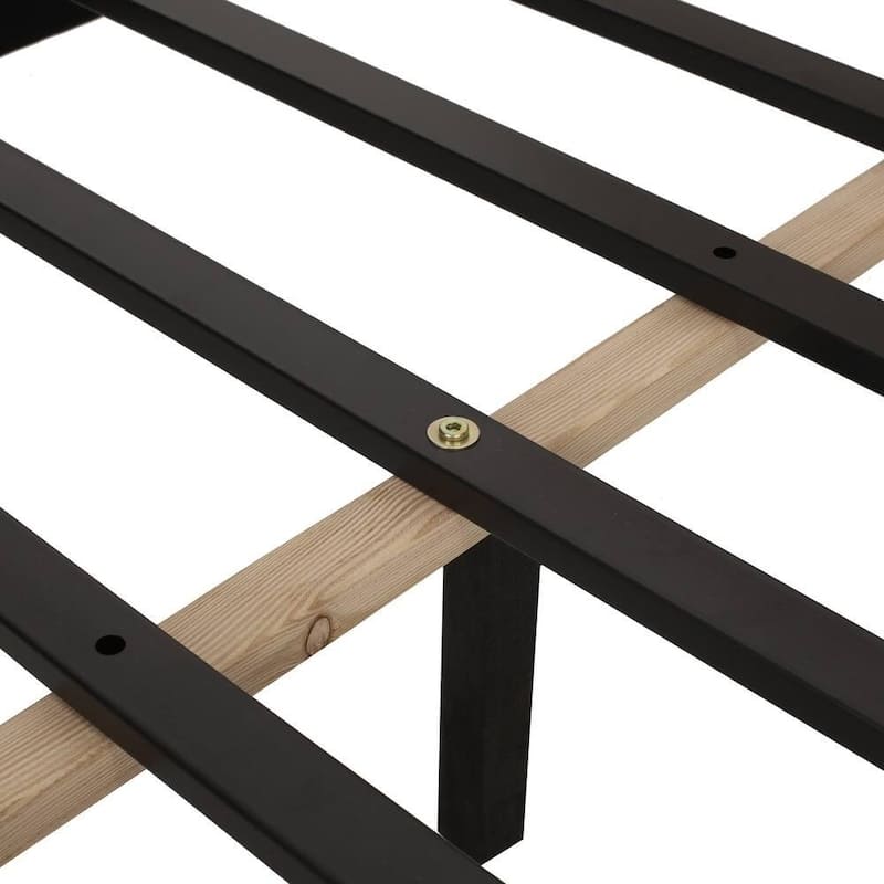 Queen Size Upholstered Platform Bed with Deep Button Tufted Headboard