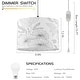 preview thumbnail 4 of 5, 15 ft clear cord hanging light flower pendant light linen fabric kitchen island light