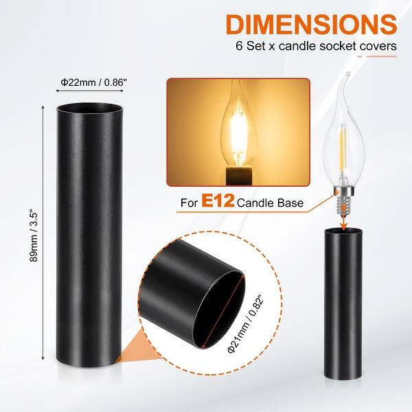 dimension image slide 24 of 102, Metal Chandelier Socket Sleeves Insulation Heat Shrinkable