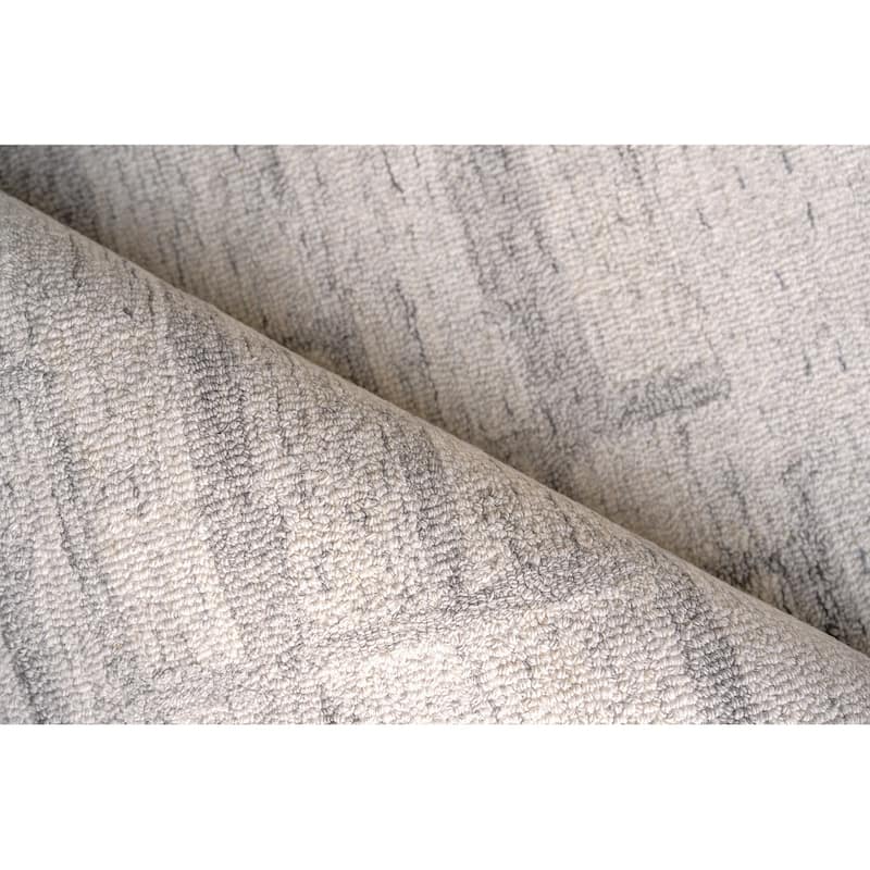 Exquisite Rugs Naturals Handmade Hand-tufted New Zealand Wool on Canvas Ivory/Gray Area Rug