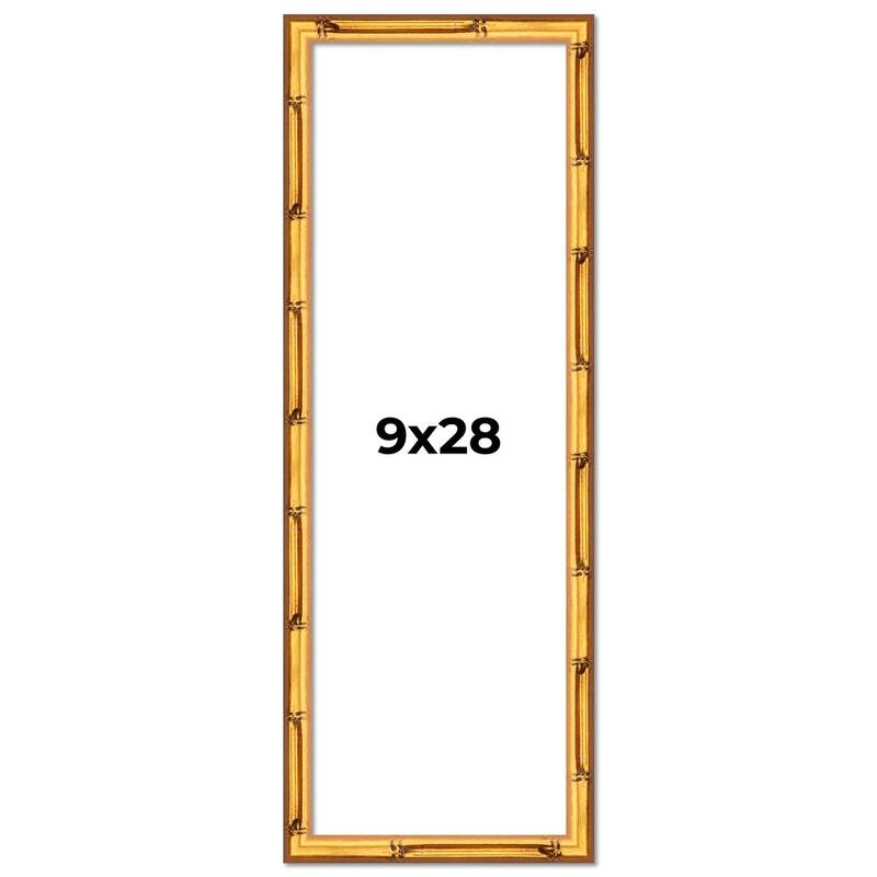 9x28 Frame Gold Bamboo Picture Frame Modern Photo Frame Includes UV Acrylic Shatter Guard Front Acid Free Foam Backing Board