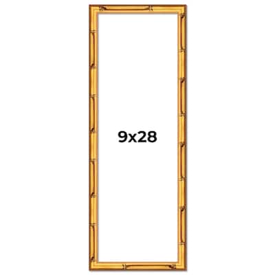 9x28 Frame Gold Bamboo Picture Frame Modern Photo Frame Includes UV Acrylic Shatter Guard Front Acid Free Foam Backing Board