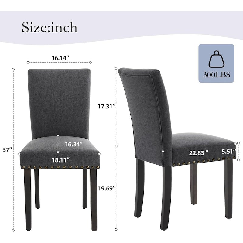 Set of 2 Upholstered Parsons Diner Room Chair for Living Room, Dining Room