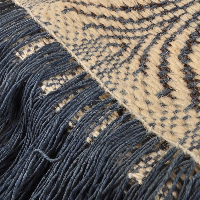 Novica Handmade Cozy Blue & Black Wool Throw