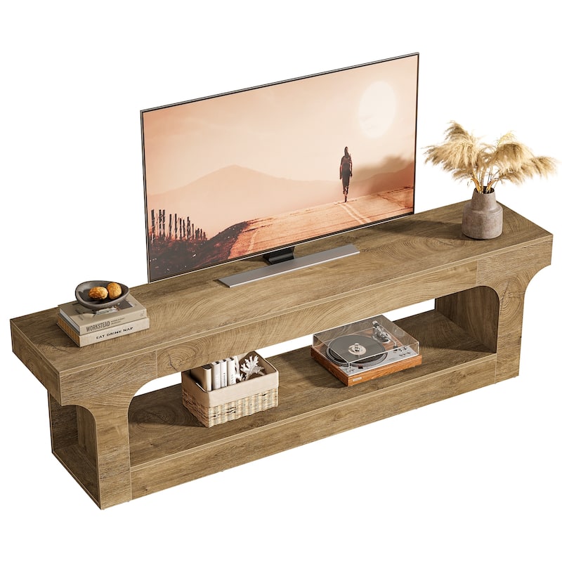 63" TV Stand for TVs Up to 70 Inches, Entertainment Center with Shelf