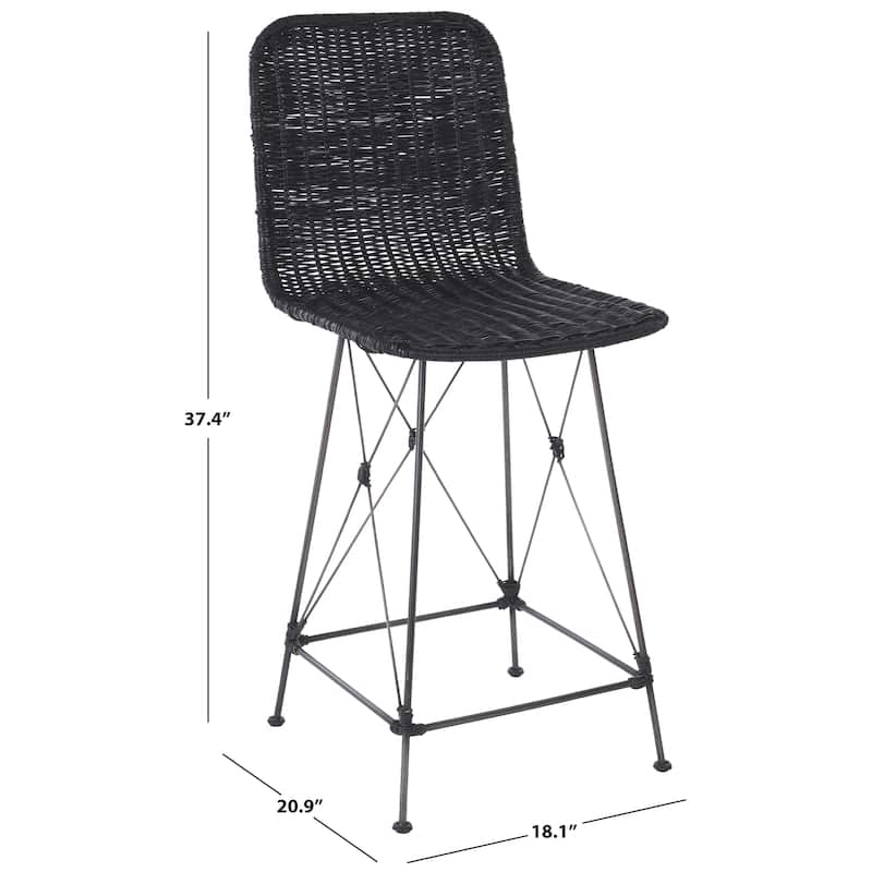 SAFAVIEH Home Minerva 24-inch Weaved Counter Stool [SET of 2] - 18"W x 21"D x 37"H