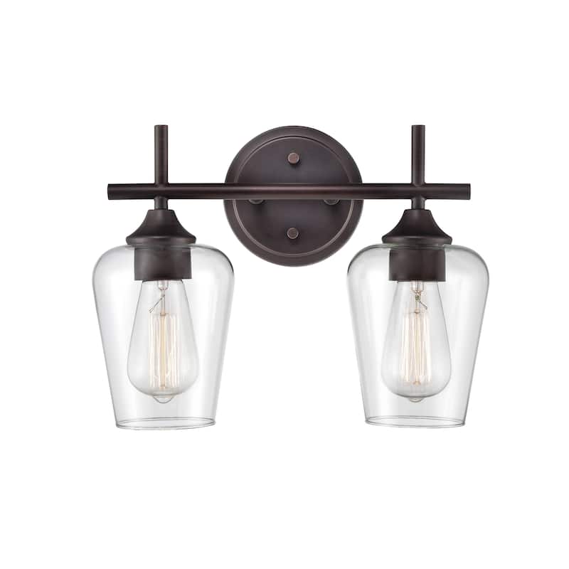 Millennium Lighting Ashford 2 Light Bathroom Vanity Fixture in Multiple Finishes with Clear Glass Shades