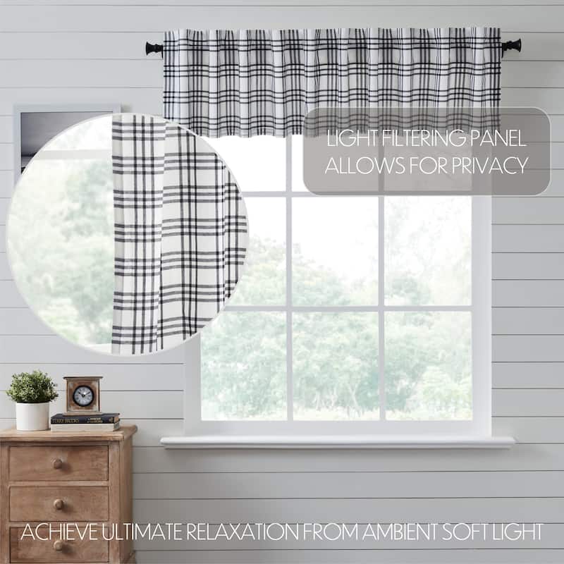 Sawyer Mill Black Plaid Valance 16x90 - M