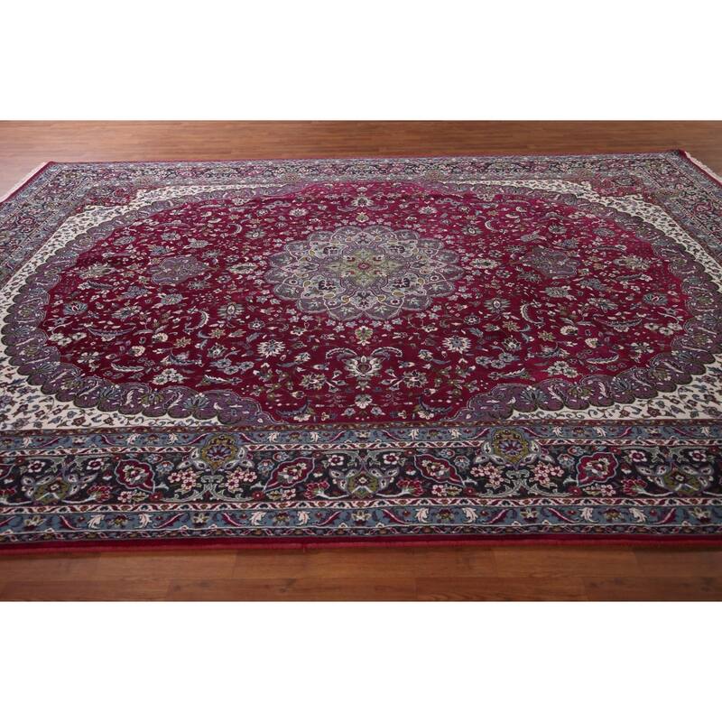 Traditional Kashan Turkish Large Rug Machine Made Carpet - 9'8" x 13'6"