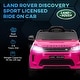 preview thumbnail 5 of 8, 12V Land Rover Discovery Kids Electric Car with Remote Control & Music Features - Pink