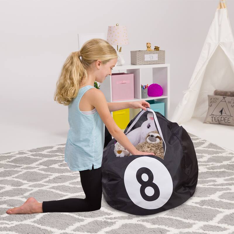 Kids Bean Bag Chair Cover Stuffed Animal Storage or Toy Organizer