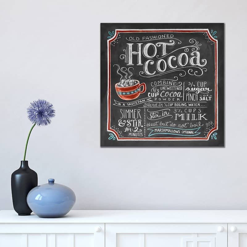 iCanvas "Hot Cocoa Recipe" by Lily & Val Canvas Print - 18x18x1.5
