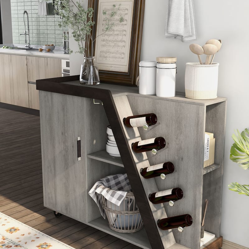 Furniture of America Tern Modern 6-shelf Mobile Wine Cabinet