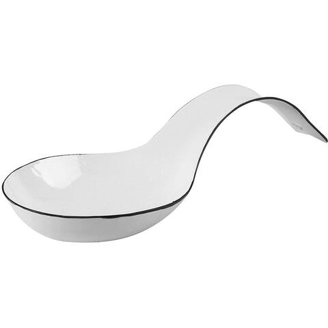 Spoon Rest, Large Tin Drip Catcher for Spoons, Tongs, Spatula, Grill Brushes - 10" Inches Long