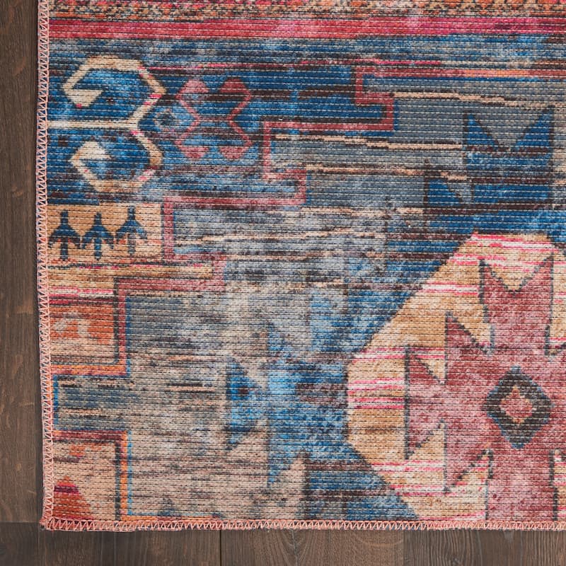 New Concept Washables Southwestern Machine Washable Area Rug