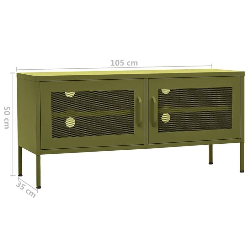 vidaXL TV Stand TV Unit Sideboard Home TV Console Media Unit Cupboard Steel - 41.3" x 13.8" x 19.7"