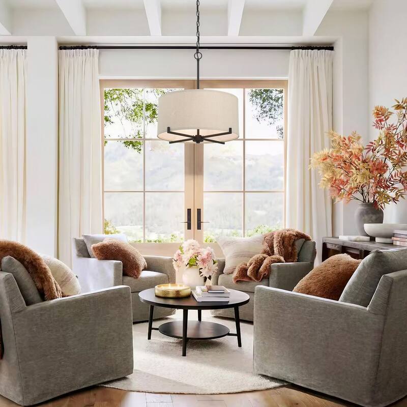 Acroma 4 - Light Dimmable Drum Chandelier Dining Room Chandelier