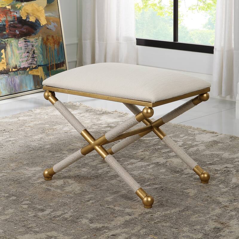 Uttermost Socialite White Small Bench - 24"x 20.25"x 17"
