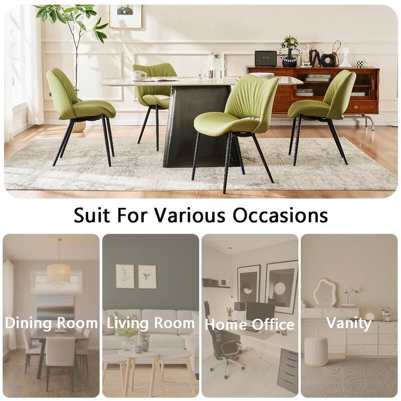 Modern PU Leather Dining Chairs Set of 2, Upholstered Kitchen Chairs