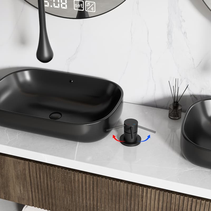 Modland 63''H Wall Mount Bathroom Faucet with High Flow & 500K Leak-Proof, Brushed Gold/ Matte Black