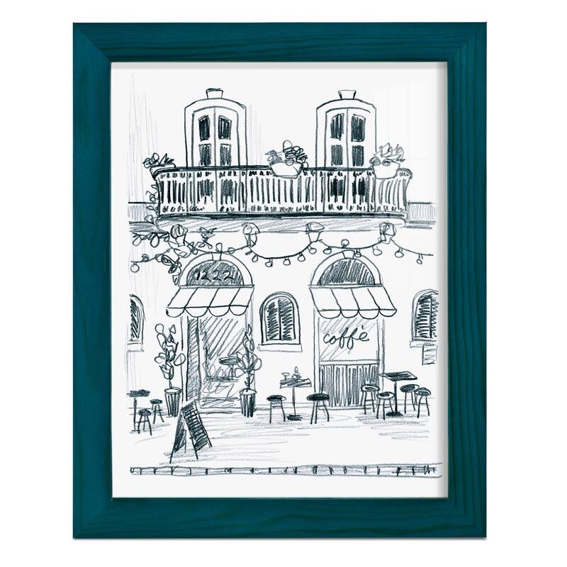 Italian Street Sketch II -Framed Print w/glass-Cherry Red