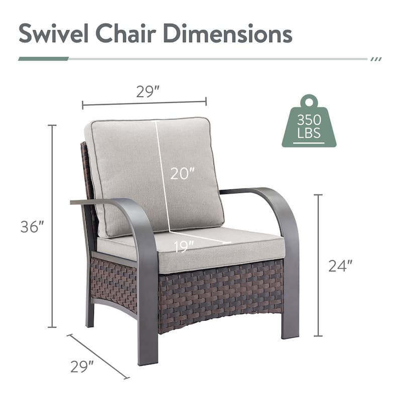 Outdoor Dining Chairs Wicker Patio Chairs - Beige Cushion - Brown - Beige - Brown