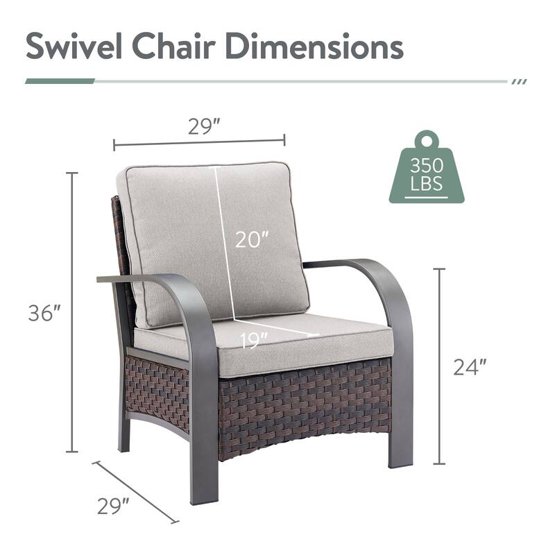 PE Wicker 2 Patio Chairs with Cushion