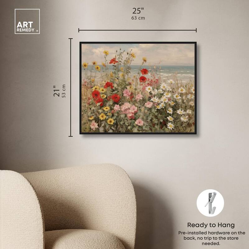 Misty Ocean Field II Canvas by Art Remedy