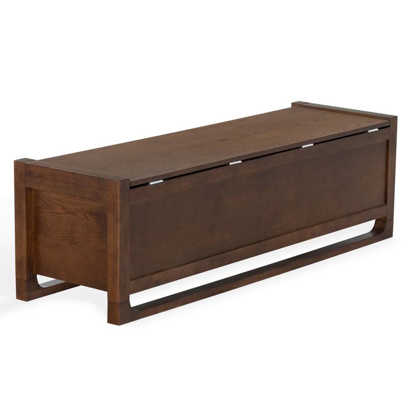 SAFAVIEH Couture Tyrell Wood Storage Bench - 60"W x 18"D x 18"H
