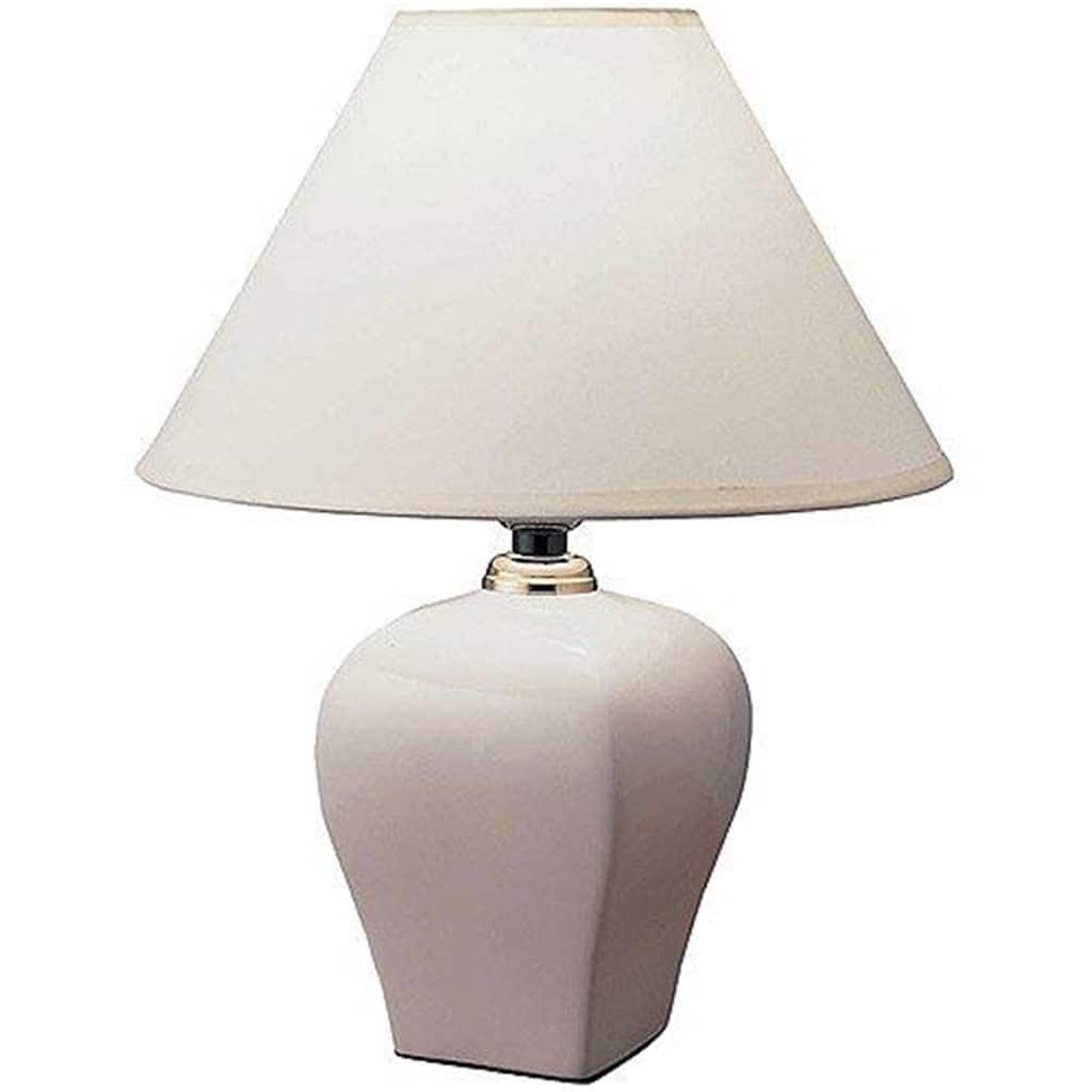 Luxury Table Lamp Ceramic Base Linen Shade 13" Ivory Home Decor