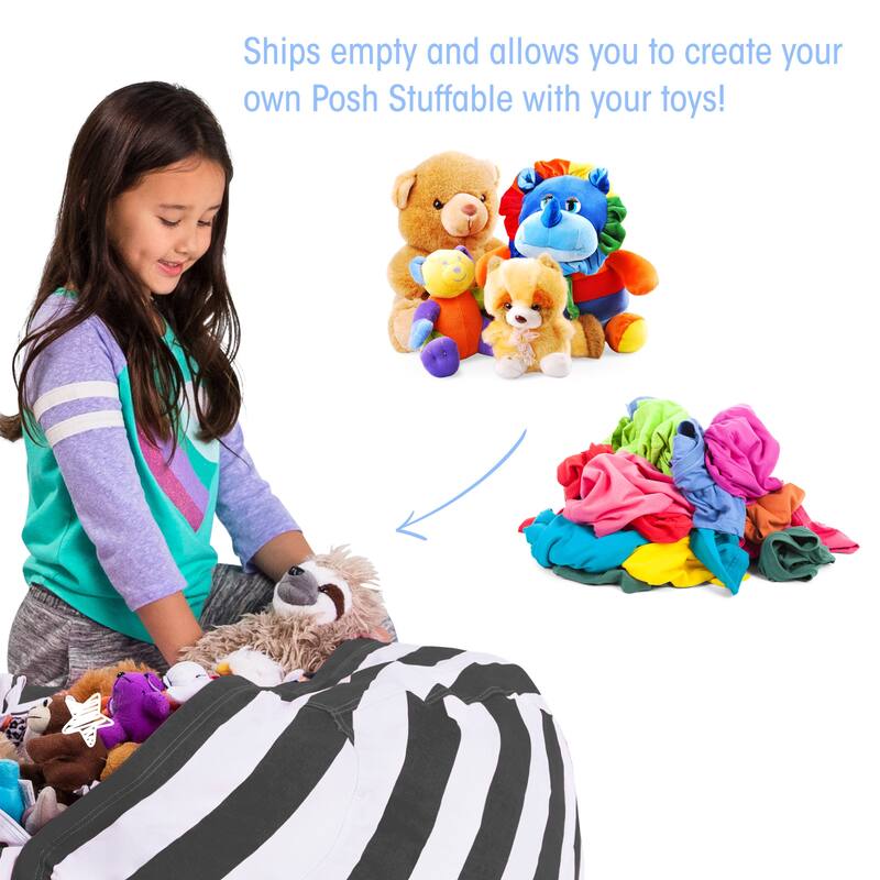 Kids' Stuffed Animal Storage Bean Bag Chair Cover or Toy Organizer