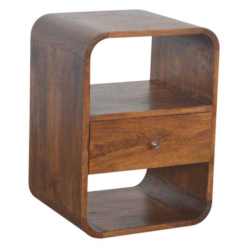 HomeRoots 22" Brown Solid Wood One Drawer Nightstand