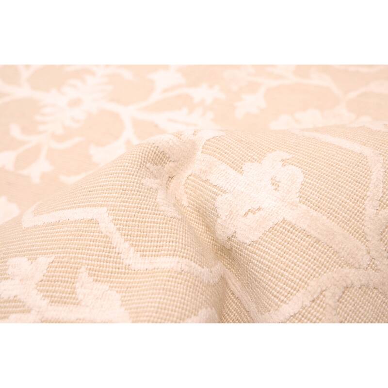ECARPETGALLERY Hand Loomed Elysian Beige, Ivory Viscose, Wool Rug - 8'3 x 11'10