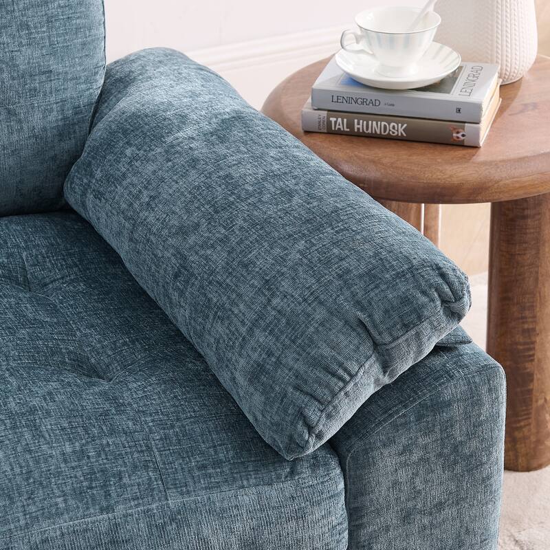 Double Recliner Chair with Adjustable Backrest, Storage Ottoman, USB Port & Phone Stand