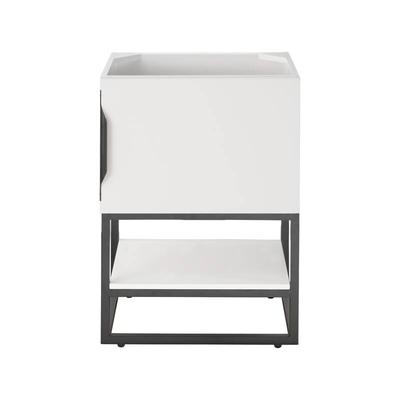 James Martin Vanities Columbia 24" Single Vanity Cabinet, Glossy White - Matte